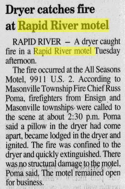 All Seasons Motel - Feb 10 1999 Article On Fire